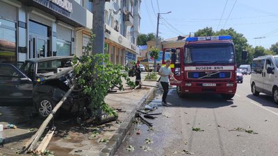 Є потерпілі: у центрі Житомира біля міської ради автомобіль вискочив на тротуар і врізався в дерево Є потерпілі: у центрі Житомира біля міської ради автомобіль вискочив на тротуар і врізався в дерево