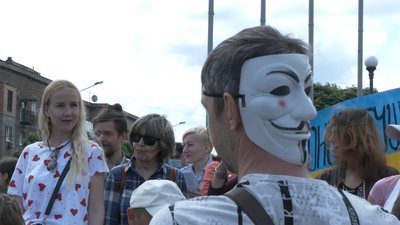 У Запоріжжі відбулася акція, учасники якої виступали проти маскового режиму та вакцинації