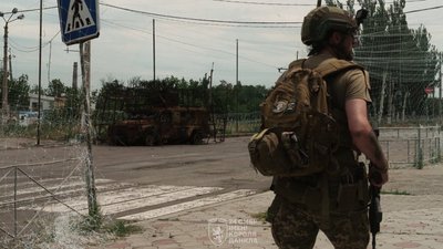 Український військовий у Дружківці на Донеччині