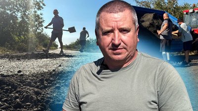 Жителі села на Миколаївщині власноруч засипають ями на дорозі