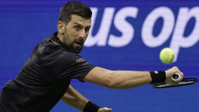 Новак Джокович під час матчу на US Open-2025