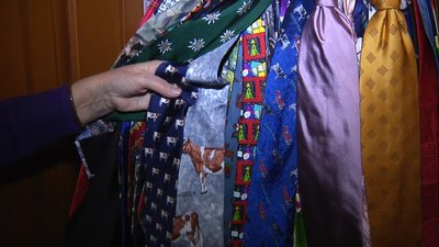 Житомирянка Людмила Райкова 10 років колекціонує краватки – назбирала вже майже півтисячі Житомирянка Людмила Райкова 10 років колекціонує краватки – назбирала вже майже півтисячі