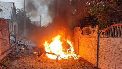 авто, обстріл, пожежа, Нікополь