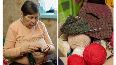 "Просто ми хочемо додому". Переселенки, які живуть на Кіровоградщині, плетуть на фронт шкарпетки й балаклави "Просто ми хочемо додому". Переселенки, які живуть на Кіровоградщині, плетуть на фронт шкарпетки й балаклави