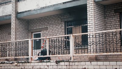 Інфекційний бокс після пожежі Інфекційний бокс після пожежі