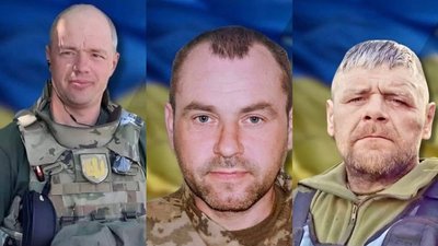 Полеглі військові з Буковини Владислав Тритяк, Віталій Мельник та Василь Курчак