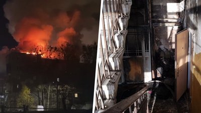 Пожежа у шестиповерхівці в центрі Харкова: вигорів дах, пошкоджені три квартири