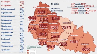 У 313 людей на Закарпатті діагностували COVID-19 упродовж доби У 313 людей на Закарпатті діагностували COVID-19 упродовж доби