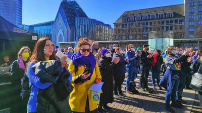 "Ми не хочемо третьої світової": у Лейпцигу вийшли на протест проти війни в Україні