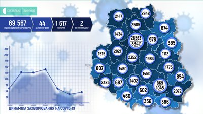 За добу COVID-19 підтвердили в 44 вінничан За добу COVID-19 підтвердили в 44 вінничан