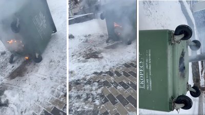 Висипають гарячий попіл у сміття — у Малині на Житомирщині згоріли 5 сміттєвих баків, справу розслідує поліція