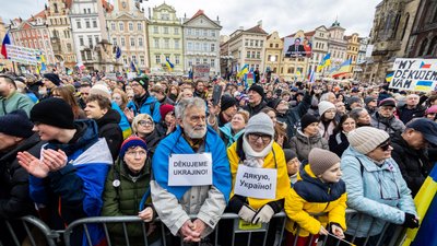 Проукраїнський мітинг у Празі, Чехія, 4 річниця вторгнення