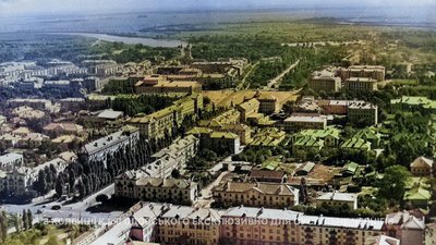 Вид з телевежі на центр Чернігова. 1967 рік.