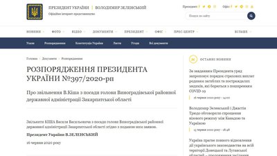 Розпорядження про звільнення голови Виноградвської районної адміністрації Розпорядження про звільнення голови Виноградвської районної адміністрації