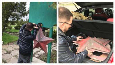 У Суботцях на Кіровоградщині демонтували знаки з радянською символікою У Суботцях на Кіровоградщині демонтували знаки з радянською символікою
