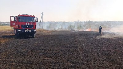 На Херсонщині за добу вигоріло близько 9 тисяч квадратних метрів сухостою