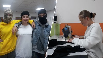 Кропивницькі школярки шиють шапки та балаклави для військових