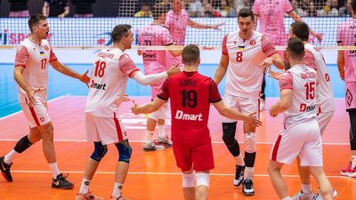 Волейболісти "Прометея" у фіналі чоловічої Суперліги 2023/24.