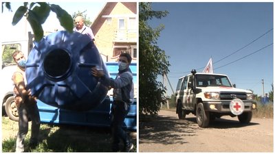 Червоний Хрест привіз ємності для питної води жителям прифронтового села на Донбасі