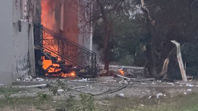 Пожежа після влучання безпілотника