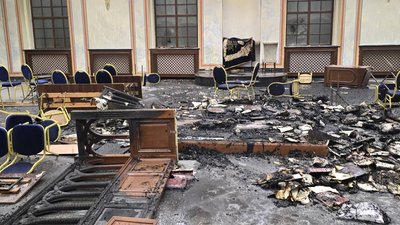 Приміщення Садгірської синагоги після підпалу