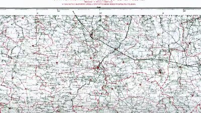 Польська карта із зображенням території, де зараз находиться село Тури Польська карта із зображенням території, де зараз находиться село Тури