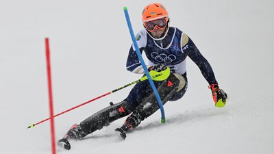 Дмитро Шеп'юк під час слалом на Олімпійських іграх-2026