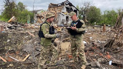 Наслідки обстрілу Хорошевого під Харковом 12 червня