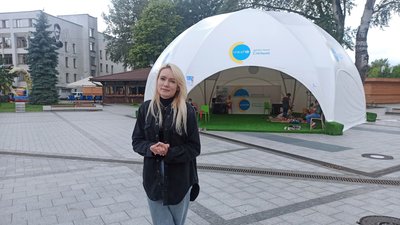 Перший в області мобільний дитячий намет від ЮНІСЕФ розмістили у Житомирі Перший в області мобільний дитячий намет від ЮНІСЕФ розмістили у Житомирі