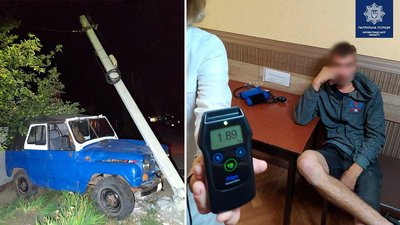 У Кропивницькому нетверезий водій зніс стовп. В машині були пасажири