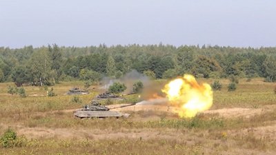 Використовували "Лазертаг": як на полігоні під Рівним змагались танкісти Використовували "Лазертаг": як на полігоні під Рівним змагались танкісти