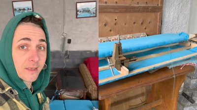 На Тернопільщині чоловік їздить на дивані