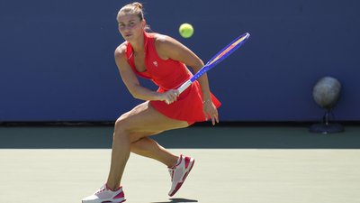 Марта Костюк під час першого кола US Open