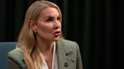 Dr. Meaghan Mobbs during an interview with Suspilne. Kyiv, September 2, 2026