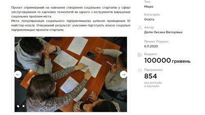 Проєкт тренінгів соціального підприємництва у сфері обслуговування та харчових технологій Проєкт тренінгів соціального підприємництва у сфері обслуговування та харчових технологій