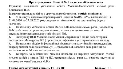 У Могилеві-Подільському майже 700 учнів та 59 вчителів знаходяться на самоізоляції