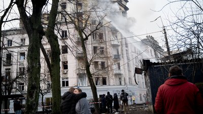 Наслідки ракетного удару по Києву