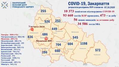 На Закарпатті за добу одужали 85 пацієнтів. Нових випадків COVID-19 — 56 На Закарпатті за добу одужали 85 пацієнтів. Нових випадків COVID-19 — 56