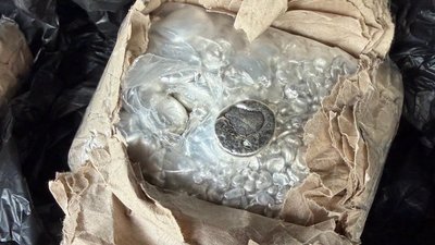 Понад 6 кілограмів срібла в кошику для сміття виявили митники