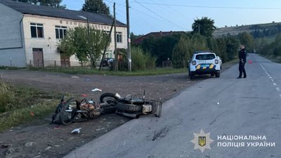Місце ДТП за участі двох мотоциклістів