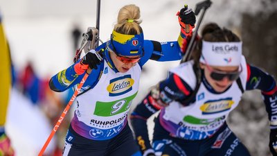 Юлія Джима в жіночій естафетній гонці Кубка світу в німецькому Рупольдингу.