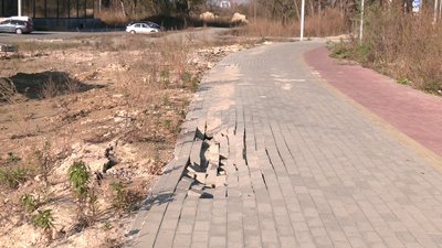 "Це іти й носом в яму зарити, чи як": на пішохідній доріжці у Рівному провалилась бруківка