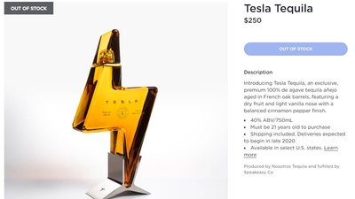 Tesla почала продавати текілу власного виробництва Tesla почала продавати текілу власного виробництва