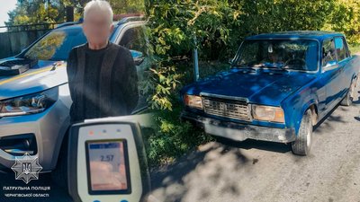 Нетверезий водій, рівень алкоголю у 13 разів перевищував норму