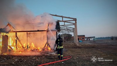 Пожежі через обстріли на Чернігівщині: загорілися 7 гектарів кукурудзи, склади та трава