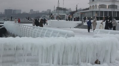 Одеський пляж Ланжерон після морозів