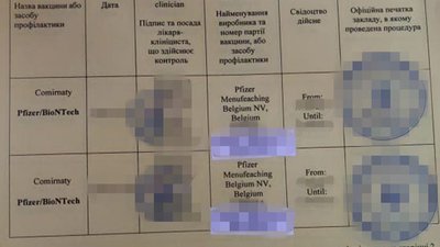 Підроблений сертифікат про вакцинацію