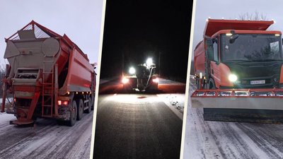 техніка на засніжених дорогах