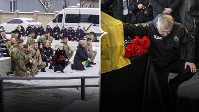 Прощання з трьома поліцейськими у Чернівцях