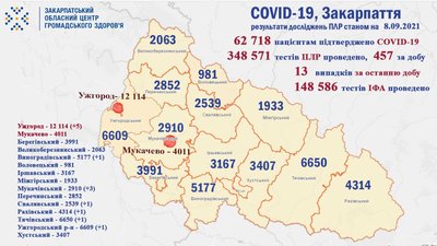 У 13 людей на Закарпатті підтвердили інфікування коронавірусом У 13 людей на Закарпатті підтвердили інфікування коронавірусом